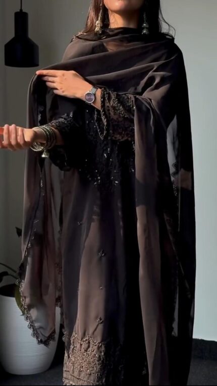 Readymade black pakistani suit