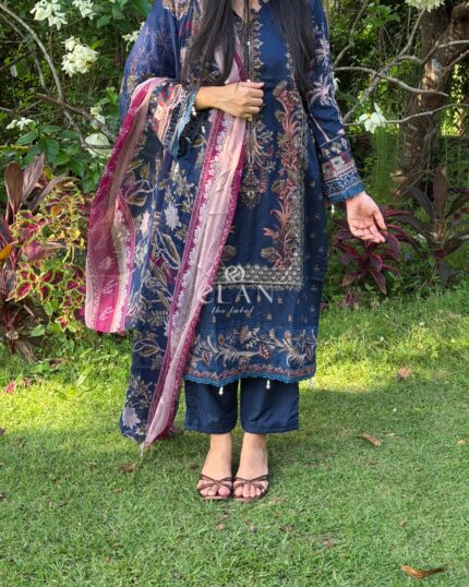 Blue velvet Pakistani lawn