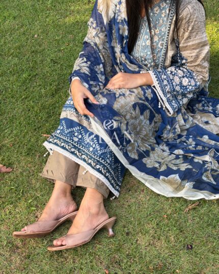 White&Blue pakistani lawn