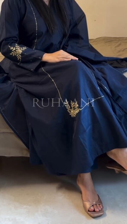 Navy Blue mulchanderi designer suit