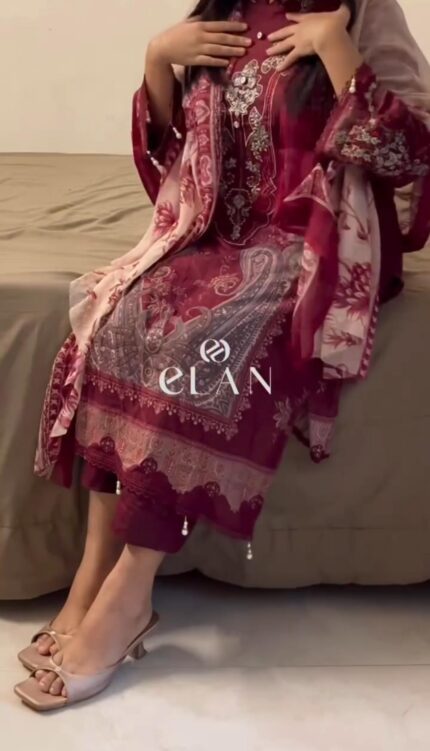 Cherry Red pakistani suit