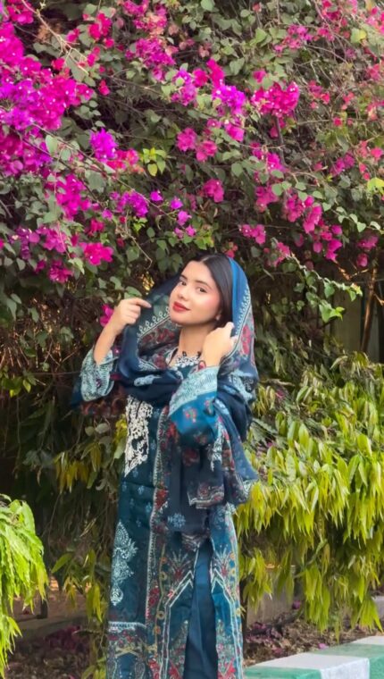 Aqua marine pakistani lawn